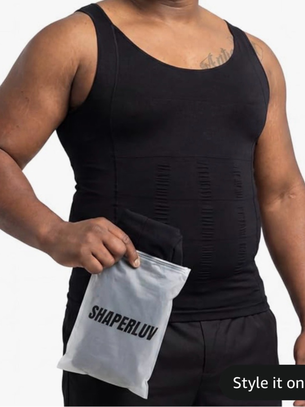 ShaperLuv Black Men's Compression Shaper Tank